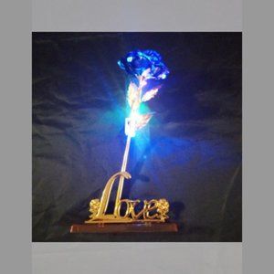 Golden Love Flower light Rose ( Deep Blue)